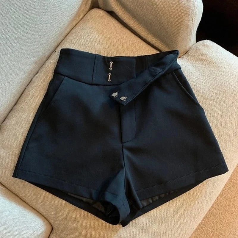 MEXZT Y2K Streetwear Black Shorts Women Elegant High Waist White A Line Wide Leg Suit Short Sexy Club Slim Hot Short Pants New - 3KDyn